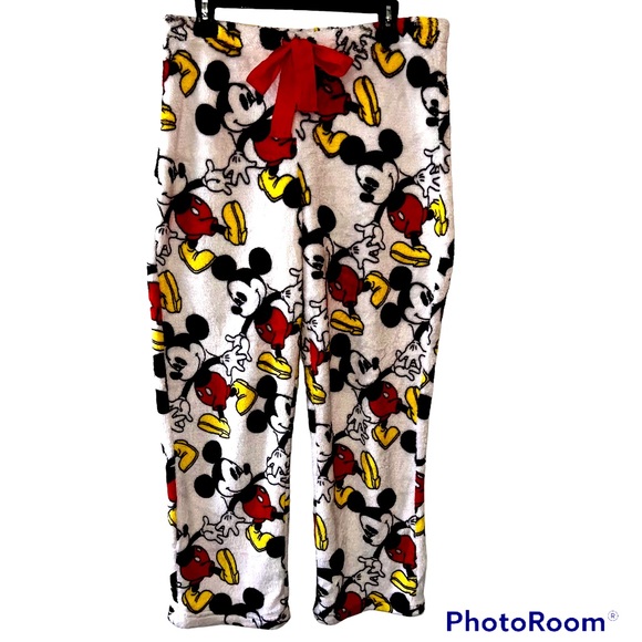 Disney Fleece Mickey Mouse Lounge Pajama Pants Size Large - Picture 1 of 5